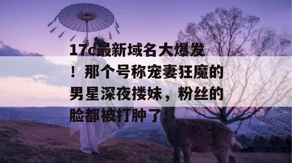 17c最新域名大爆发！那个号称宠妻狂魔的男星深夜搂妹，粉丝的脸都被打肿了！